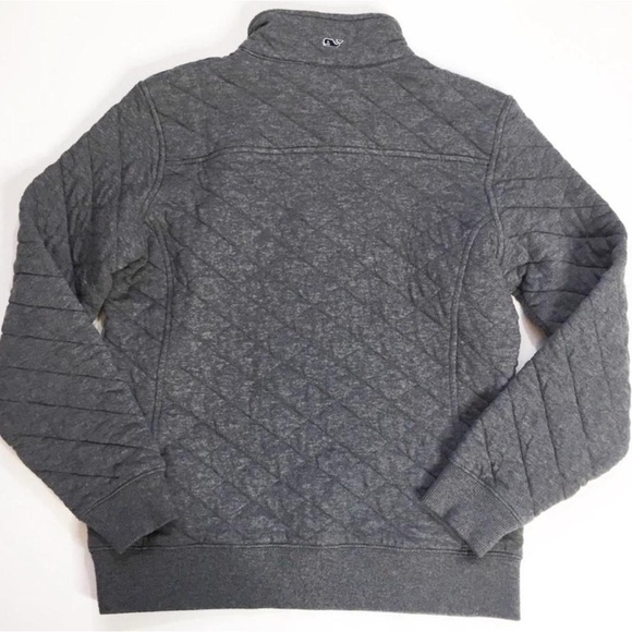 Vineyard Vines Women’s Gray Half Zip Pullover Sweatshirt Quilted Small - Picture 3 of 4
